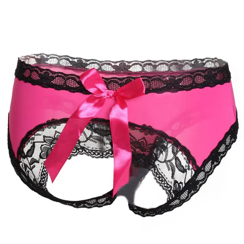 Women Sexy Open Butt Panties Big Bowknot Floral Lace Trim Hollow Lingere Briefs 62KE Women Sexy Open Butt Panties Big Bowknot Floral Lace Trim Hollow Lingere Briefs 62KE