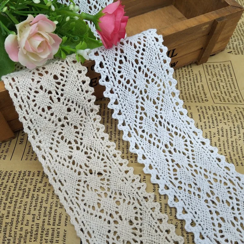 

1 yard 5CM Cotton Woven Openwork Lace Accessories Handmade DIY Clothing Sewing fabric Materials Sofa Curtain Lace Fabric