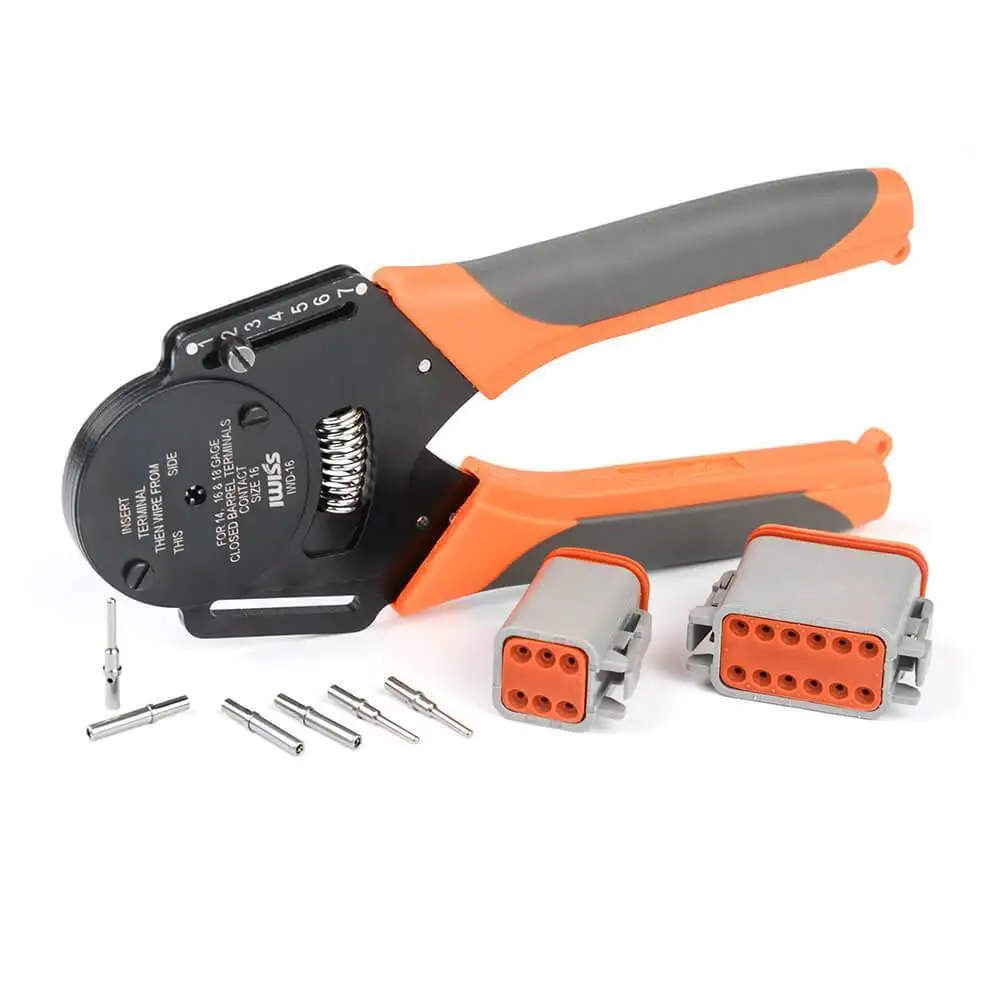 IWD-12/16/20 Crimper Harley Cater piller Hand Tool for Deutsch Aonnector Deutsch DT,DTM,DTP Terminal w2 Pliers 18/16/14 AWG
IWD-12/16/20 Crimper Harley Cater piller Hand Tool for Deutsch Aonnector Deutsch DT,DTM,DTP Terminal w2 Pliers 18/16/14 AWG