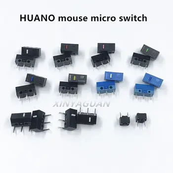 50Pcs/lot HUANO mouse micro switch Button (Blue Shell / Blue / Pink / Yellow / Green / White) General OMRON square 3-pin switch
50Pcs/lot HUANO mouse micro switch Button (Blue Shell / Blue / Pink / Yellow / Green / White) General OMRON square 3-pin switch