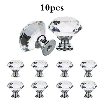10 PCS 30mm Diamond Shape Design Crystal Glass Knobs Cupboard Drawer Pull Kitchen Cabinet Door Wardrobe Handles Hardware 
10 PCS 30mm Diamond Shape Design Crystal Glass Knobs Cupboard Drawer Pull Kitchen Cabinet Door Wardrobe Handles Hardware