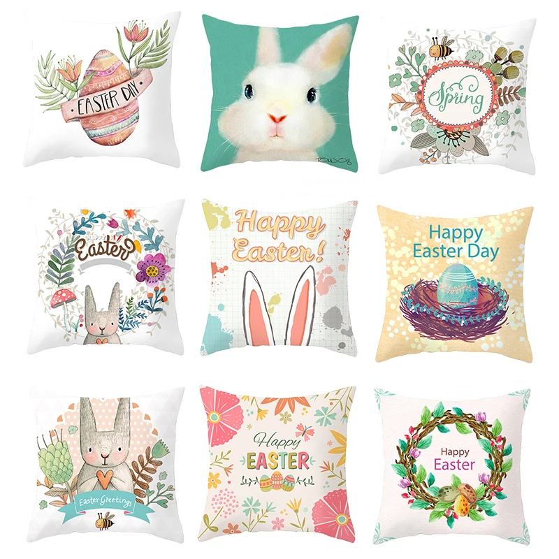 Happy Easter Cushion Cover Bunny Eggs Decorative Pillows Cover For Sofa/Living Room Peter Rabbit Throw Pillow Case Party
Happy Easter Cushion Cover Bunny Eggs Decorative Pillows Cover For Sofa/Living Room Peter Rabbit Throw Pillow Case Party