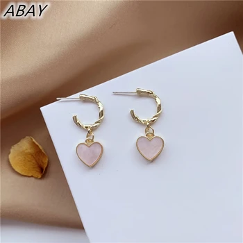 ABAY Sweet Pink Heart Love Drop Earrings Simple C Shape Semicircle Pendent Fashion Earrings for Women Girls Ear Jewelry Gift
ABAY Sweet Pink Heart Love Drop Earrings Simple C Shape Semicircle Pendent Fashion Earrings for Women Girls Ear Jewelry Gift