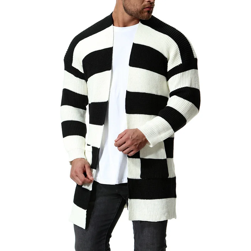 2020 Men's Sweater Autumn New Style Europe and America Men's Clothing Fashion-Mid-length Black and White Stripes Sweater
2020 Men's Sweater Autumn New Style Europe and America Men's Clothing Fashion-Mid-length Black and White Stripes Sweater