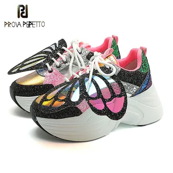 Prova Perfetto Bling Wing Thick Bottom Shoes Sneakers Women Chunky Flat Platform Shoes Lace Up Novelty Girl Butterfly-Knot Shoes
Prova Perfetto Bling Wing Thick Bottom Shoes Sneakers Women Chunky Flat Platform Shoes Lace Up Novelty Girl Butterfly-Knot Shoes