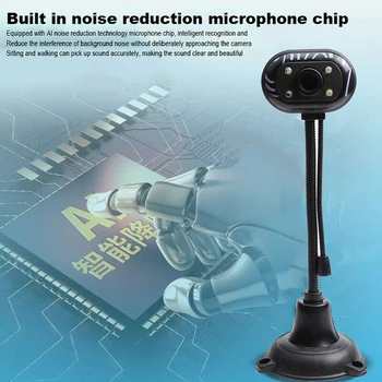 HD webcam with built-in microphone night vision function is suitable for desktop laptop PC driver-free USB 480P HD USB
HD webcam with built-in microphone night vision function is suitable for desktop laptop PC driver-free USB 480P HD USB
