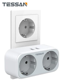 TESSAN EU Plug Sockets Power Strip with 2 USB Ports 2 Outlets Wall Charger Adapter for Home Office Trave
TESSAN EU Plug Sockets Power Strip with 2 USB Ports 2 Outlets Wall Charger Adapter for Home Office Trave