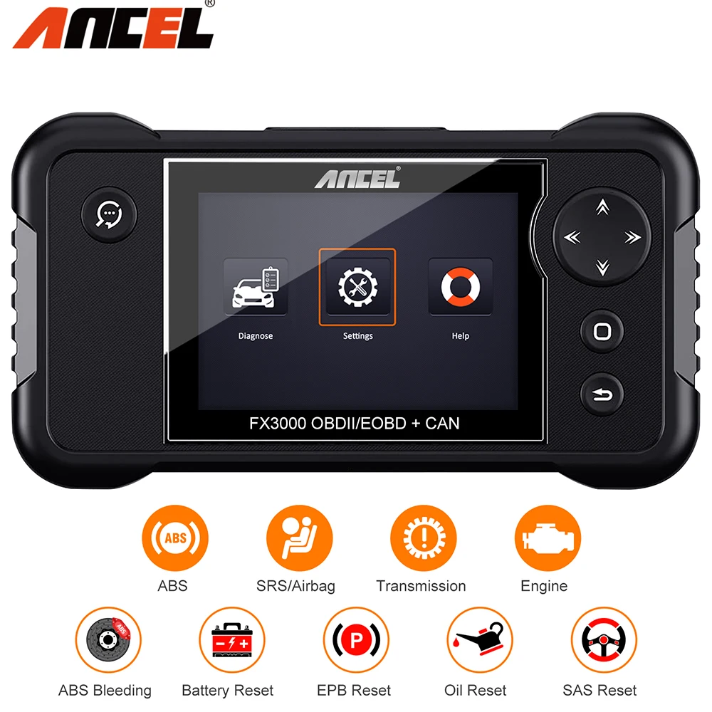OBD2 Diagnostic Tool ANCEL FX3000 Automotive Scanner ABS Oil Battery EPB SAS AT Reset Car Diagnostics Multilingual Free Update
OBD2 Diagnostic Tool ANCEL FX3000 Automotive Scanner ABS Oil Battery EPB SAS AT Reset Car Diagnostics Multilingual Free Update