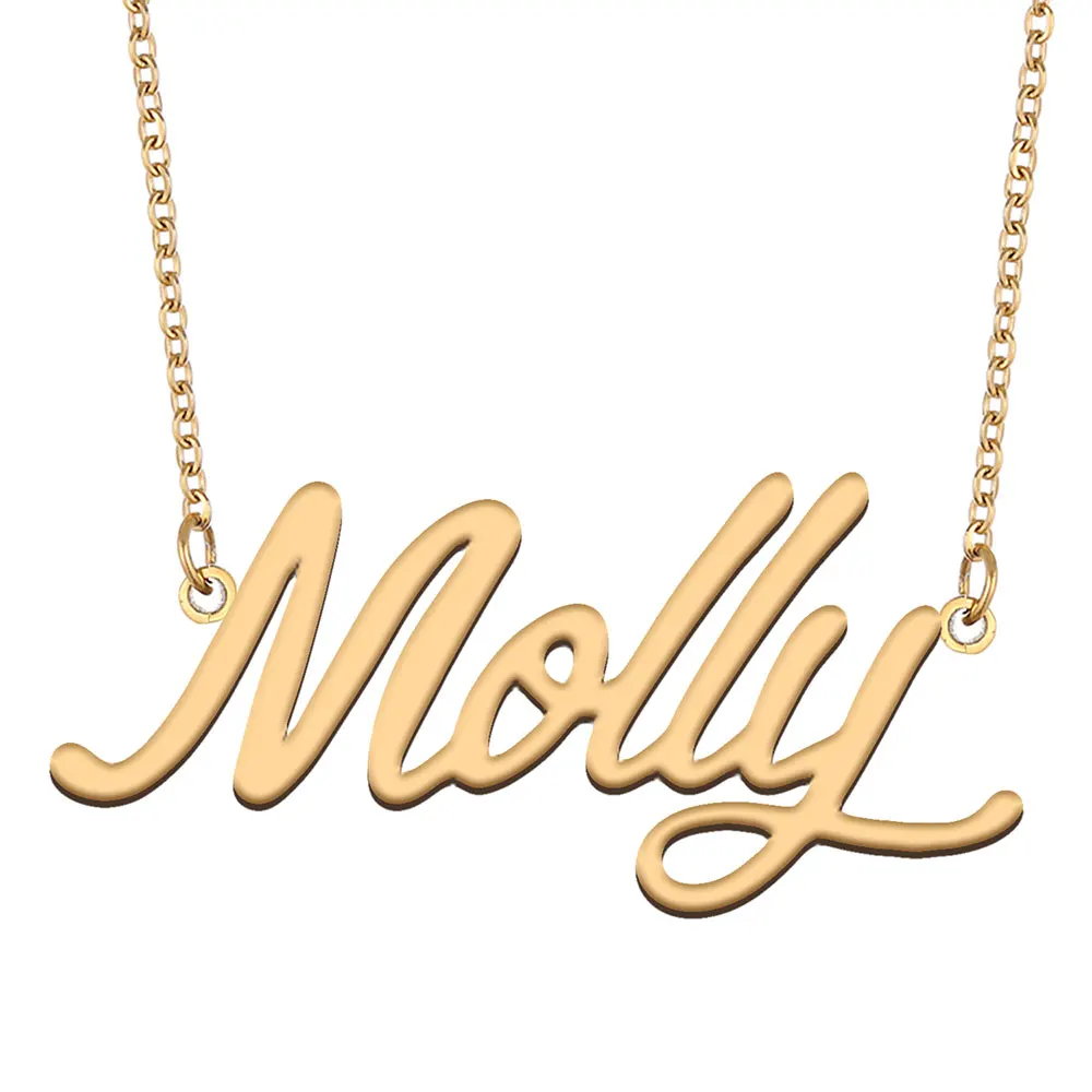 Molly Name Necklace for Women Personalized Stainless Steel Jewelry Gold Plated Nameplate Pendant Femme Mothers Girlfriend Gift
Molly Name Necklace for Women Personalized Stainless Steel Jewelry Gold Plated Nameplate Pendant Femme Mothers Girlfriend Gift