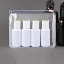 נשים נקה PVC תיק קוסמטי שקוף נסיעות טואלטיקה מקלחת ג 'ל שמפו בקבוק שקיות נשי איפור ארגונית מקרי פאוץ(China)