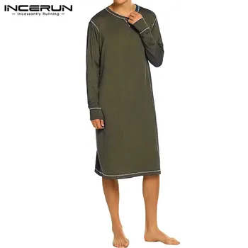 INCERUN Man Solid Color Loose Nightgown Fashion Breathable Homewear Men Leisure Sleep Robes Long Sleeve Round Neck Bathrobes 5XL
INCERUN Man Solid Color Loose Nightgown Fashion Breathable Homewear Men Leisure Sleep Robes Long Sleeve Round Neck Bathrobes 5XL