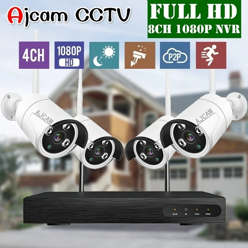 AJCAM Wireless CCTV System 1080P 4pcs 2MP NVR IP IR-CUT outdoor CCTV Camera IP Security System Video Surveillance Kit(NO HDD)
AJCAM Wireless CCTV System 1080P 4pcs 2MP NVR IP IR-CUT outdoor CCTV Camera IP Security System Video Surveillance Kit(NO HDD)