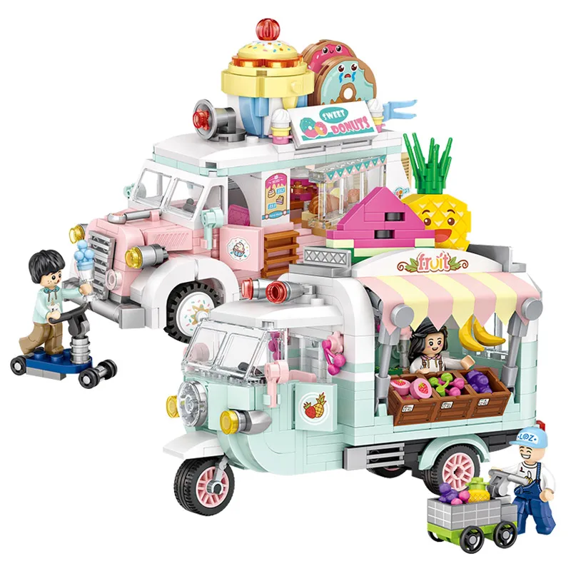 LOZ Pizza Coffee Fruit Dessert Cart Driver Push Food Truck Building Blocks Assembly DIY Architecture 3D Model Kids Funny Toys
LOZ Pizza Coffee Fruit Dessert Cart Driver Push Food Truck Building Blocks Assembly DIY Architecture 3D Model Kids Funny Toys