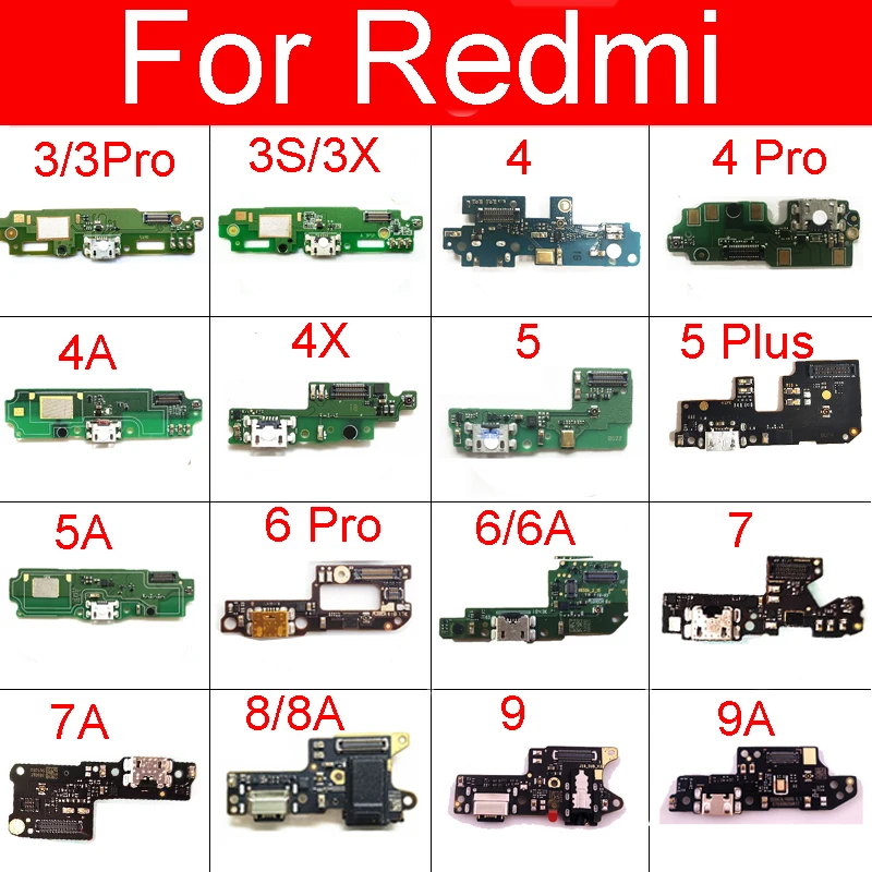 Зарядный USB-порт для Xiaomi Redmi 9 9A 8 8A 7 7A 6 6A 5 4A 4X 3S 3X Pro Plus | Мобильные телефоны и