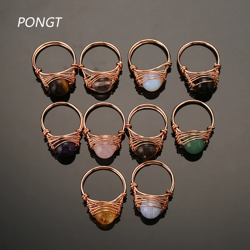Boho Natural Stone Ring Rose Gold Color Wire Wrapped Rings For Women Opal Ring Reiki Healing Fashion Jewelry 18mm-19mm
Boho Natural Stone Ring Rose Gold Color Wire Wrapped Rings For Women Opal Ring Reiki Healing Fashion Jewelry 18mm-19mm