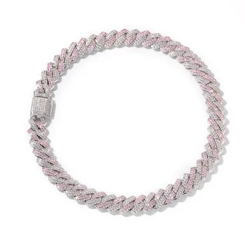 Eurpe Fashion Pink And White Iced Out Cubic Zircon Cuban Chain Necklace Hip Hop Buckle Best Gift for Men Party Jewelry Necklace
Eurpe Fashion Pink And White Iced Out Cubic Zircon Cuban Chain Necklace Hip Hop Buckle Best Gift for Men Party Jewelry Necklace