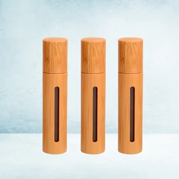 3 Pcs 10ml Refillable Perfume Roll On Bottle Bamboo Cover Transparent Window Empty Bottle with Stainless Steel Roller Ball for E
3 Pcs 10ml Refillable Perfume Roll On Bottle Bamboo Cover Transparent Window Empty Bottle with Stainless Steel Roller Ball for E