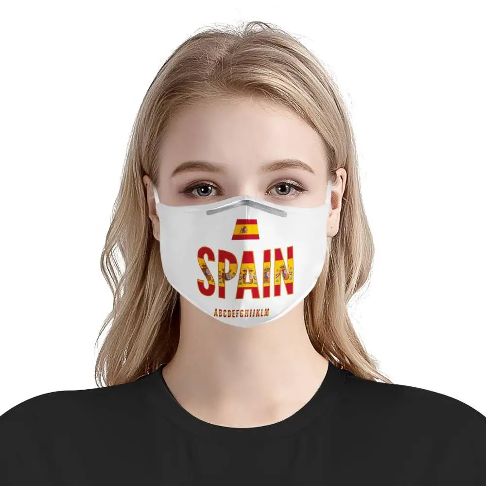 Custom masks pattern Spain letter 4Pcs Filter Masks Carbon Insert Anti-dust Anti-infection Masks Reusable Face Mask Spanish flag
Custom masks pattern Spain letter 4Pcs Filter Masks Carbon Insert Anti-dust Anti-infection Masks Reusable Face Mask Spanish flag