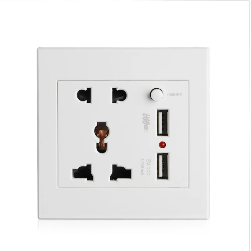 Socket+2 USB+Switch Wall Socket Charger AC/DC Power Adapter Plug Outlet Panel
Socket+2 USB+Switch Wall Socket Charger AC/DC Power Adapter Plug Outlet Panel