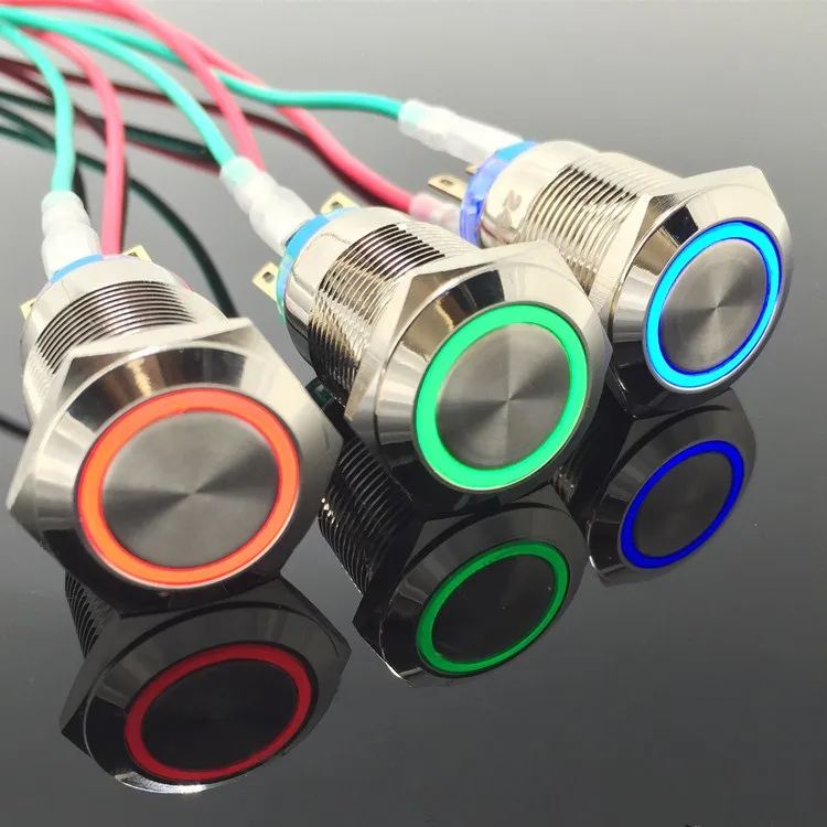 1PCS 12MM with LED 3V 5V 12V 24V 220V Metal Button Switch Momentary push button auto reset waterproof illuminated Red Blue Green
1PCS 12MM with LED 3V 5V 12V 24V 220V Metal Button Switch Momentary push button auto reset waterproof illuminated Red Blue Green