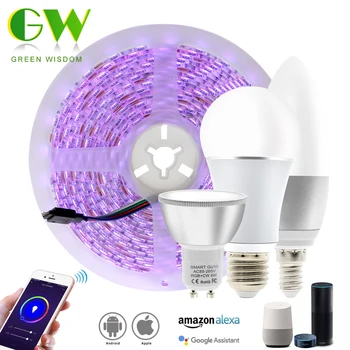 WiFi Smart LED Strip Light RGB Tape Diode Neon Ribbon Intelligent Rgb Bulb Set Compatible with Amazon Alexa and Google Assistant
WiFi Smart LED Strip Light RGB Tape Diode Neon Ribbon Intelligent Rgb Bulb Set Compatible with Amazon Alexa and Google Assistant