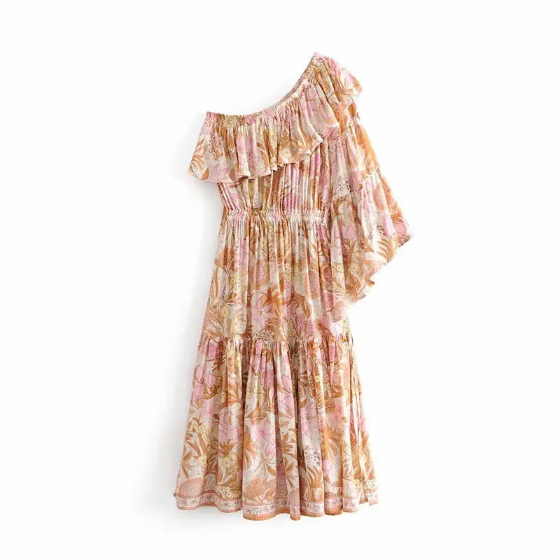 2019 Spring Europe And America WOMEN'S Dress Jungle Positioning Printed One-Shoulder Design Flounced Large Long Skirts 8251
2019 Spring Europe And America WOMEN'S Dress Jungle Positioning Printed One-Shoulder Design Flounced Large Long Skirts 8251