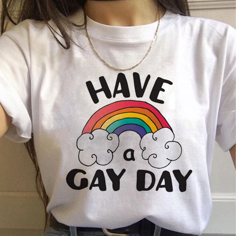 

Lgbt Rainbow Harajuku T Shirt Women Gay Pride Ullzang 90s T-shirt Lesbian Graphic Funny Print Tshirt New Fashion Top Tees Female