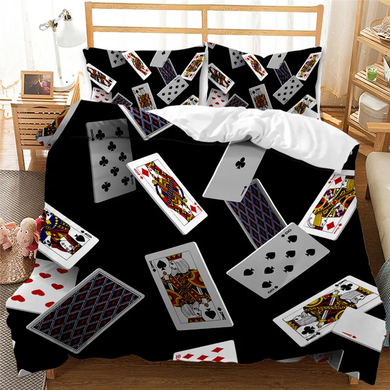 Playing card printing duvet cover set home textile 3D bedding set Comforter cover bedclothes king/queen/double/single size
Playing card printing duvet cover set home textile 3D bedding set Comforter cover bedclothes king/queen/double/single size