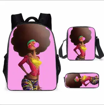 Black Queen African American Girls Printing School bag Set for Teenage Girls Bookbag Children Kids Schoolbags
Black Queen African American Girls Printing School bag Set for Teenage Girls Bookbag Children Kids Schoolbags