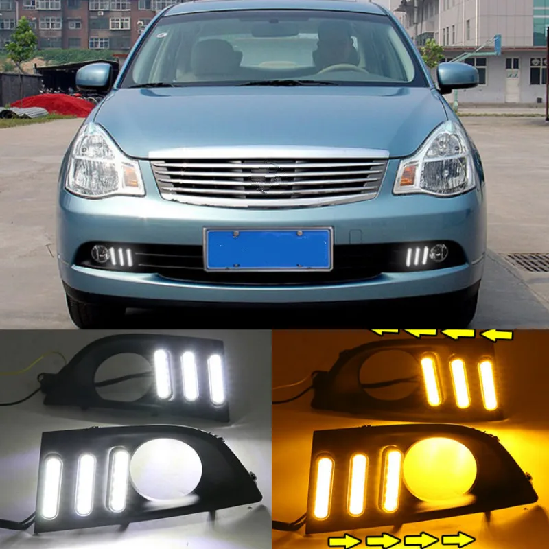 Дневные ходовые огни для Nissan sentra Sylphy 2006, 2007, 2008, светодиодные дневные ходовые огни, Дневной желтый сигнал поворота, 2 шт.
Дневные ходовые огни для Nissan sentra Sylphy 2006, 2007, 2008, светодиодные дневные ходовые огни, Дневной желтый сигнал поворота, 2 шт.