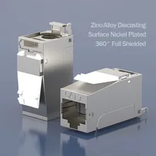 RJ 45 Cat7 Keystone Modular Jack Full Shielded Tool-Free Connection LSA Terminals 10G 600Mhz Compatible for Cat6A/ Cat 7 Systems
RJ 45 Cat7 Keystone Modular Jack Full Shielded Tool-Free Connection LSA Terminals 10G 600Mhz Compatible for Cat6A/ Cat 7 Systems