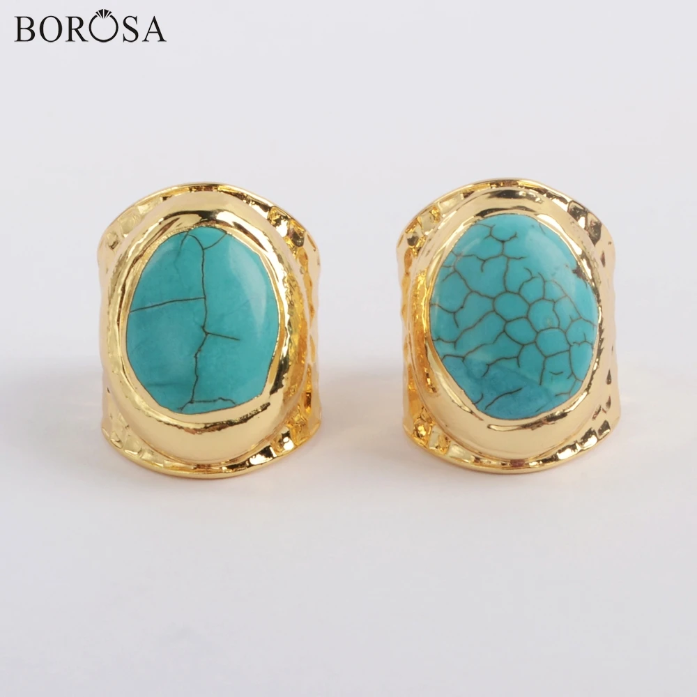 BOROSA 10Pcs Gold Blue Howlite Ring Jewelry New Fashion Blue Turquoises Gems Rings Jewelry for Women Factory Outlet G1882
BOROSA 10Pcs Gold Blue Howlite Ring Jewelry New Fashion Blue Turquoises Gems Rings Jewelry for Women Factory Outlet G1882