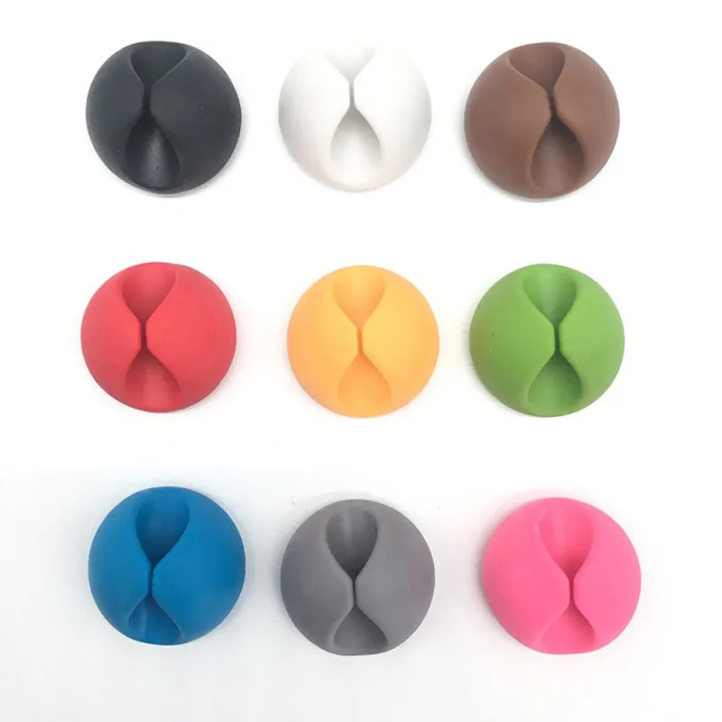 Round Cable Holder Protector Management Device Organizer Finishing Desktop Plug Silicone Wire Retention Clips Power Cord Winder |