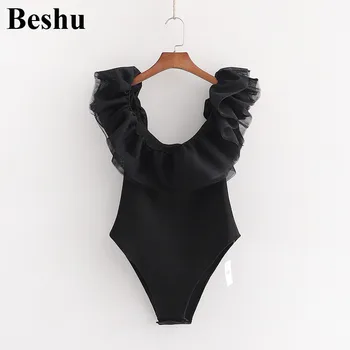 za 2020 fashion bodysuit women black terry cloth tulle cascading decorative bodysuit female word-shoulder vintage sexy clothes
za 2020 fashion bodysuit women black terry cloth tulle cascading decorative bodysuit female word-shoulder vintage sexy clothes