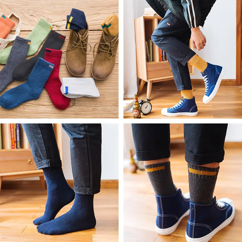Downstairs Winter Warm Merino Wool Socks Men 11 Colors Eur38-44 with Cloth Strip Designer Solid Cashmere Thermal Calcetines
Downstairs Winter Warm Merino Wool Socks Men 11 Colors Eur38-44 with Cloth Strip Designer Solid Cashmere Thermal Calcetines