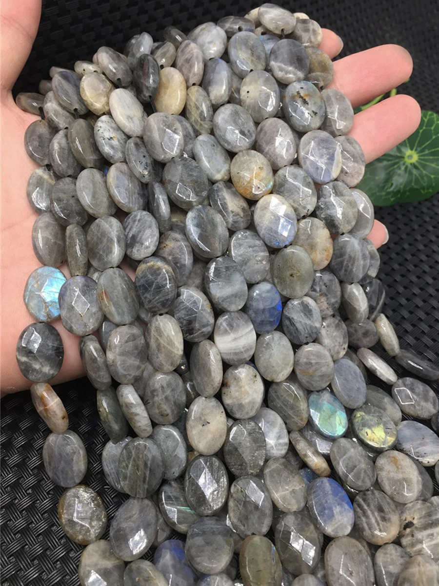 

Natural Stone Blu-ray Labradorite Beads Faceted Oval Shape Loose For Jewelry Making DIY Necklace Bracelet 15'' 8x12mm 10x14mm