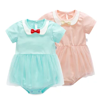 2020 Bow baby cotton short-sleeved summer triangle Romper climbing clothing infant leotard 
2020 Bow baby cotton short-sleeved summer triangle Romper climbing clothing infant leotard