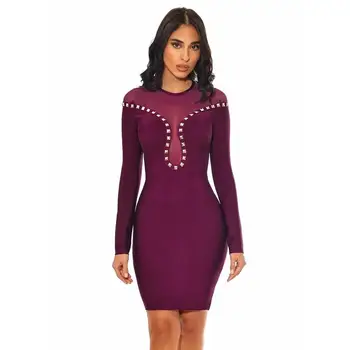 Long Sleeve Wine Red Bandage Dress Women Bodycon Mini Dresses 2020 New Designer Mesh Detail Embellished Party Vestidos
Long Sleeve Wine Red Bandage Dress Women Bodycon Mini Dresses 2020 New Designer Mesh Detail Embellished Party Vestidos