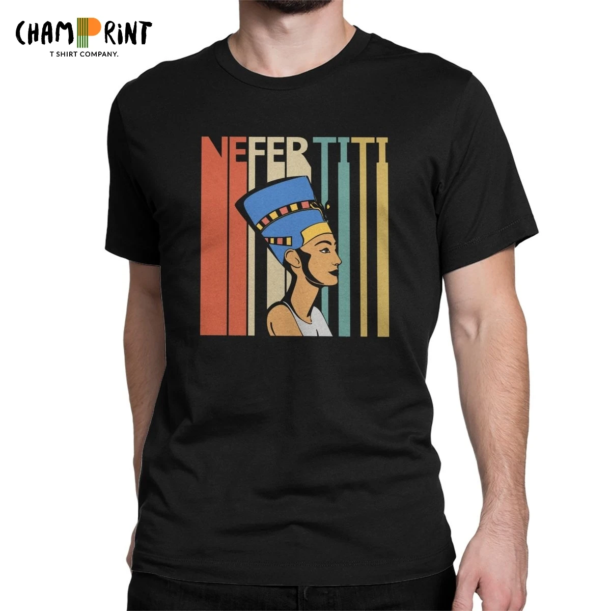 Retro Nefertiti Men T Shirts Ancient Egyptian Queen Egypt Mythology Funny Tees Short Sleeve T-Shirt Cotton Gift Idea Tops | Мужская
