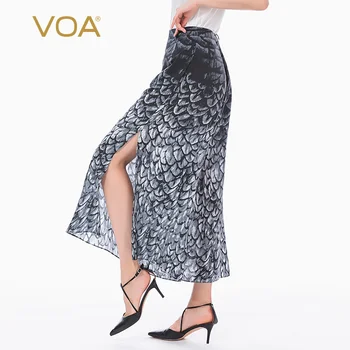 VOA Gray Fish Scale Printed Silk Natural Waist Side Zipper Fashion Large Split Simple Capri Wide Leg Culottes KJ27
VOA Gray Fish Scale Printed Silk Natural Waist Side Zipper Fashion Large Split Simple Capri Wide Leg Culottes KJ27