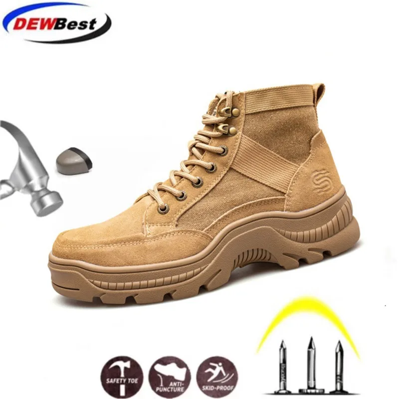 

Indestructible Shoes Men Safety Work Shoes with Steel Toe Cap Puncture-Proof Boots Lightweight Breathable Sneakers Dropshipping