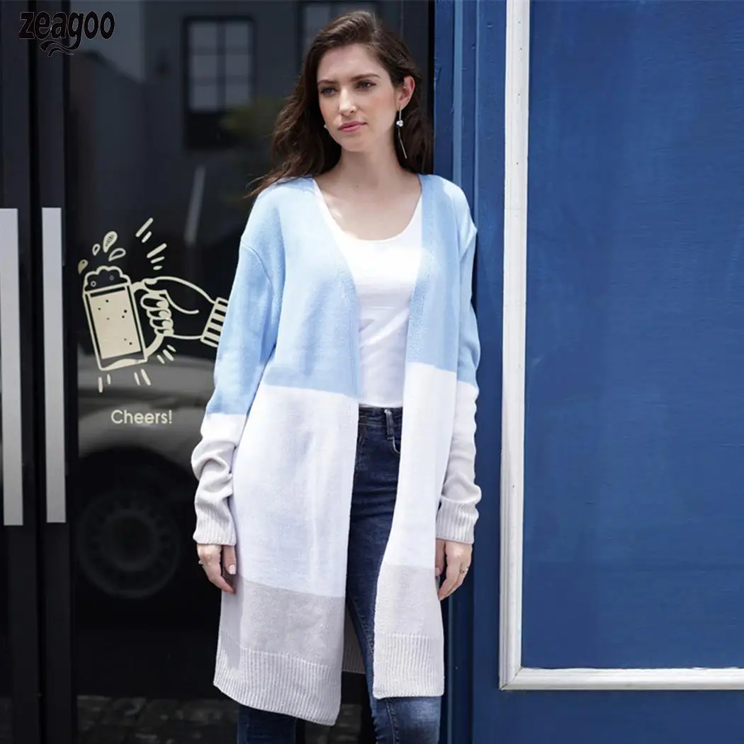 Women Casual Long Sleeve Patchwork Long Cardigan Spring, Autumn Knitted Coat Open Stitch
Women Casual Long Sleeve Patchwork Long Cardigan Spring, Autumn Knitted Coat Open Stitch