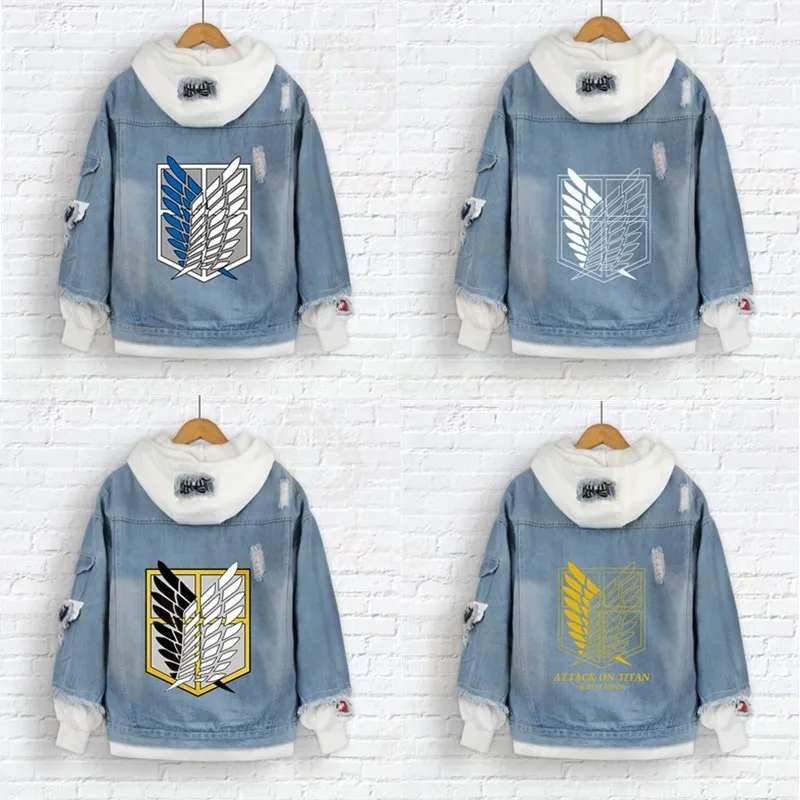 2020 Attack on Titan Jeans Jacket Scout Regiment Cosplay Denim Jacket Autumn Hooded Sweatshirt Outwear Jacket Coats
2020 Attack on Titan Jeans Jacket Scout Regiment Cosplay Denim Jacket Autumn Hooded Sweatshirt Outwear Jacket Coats