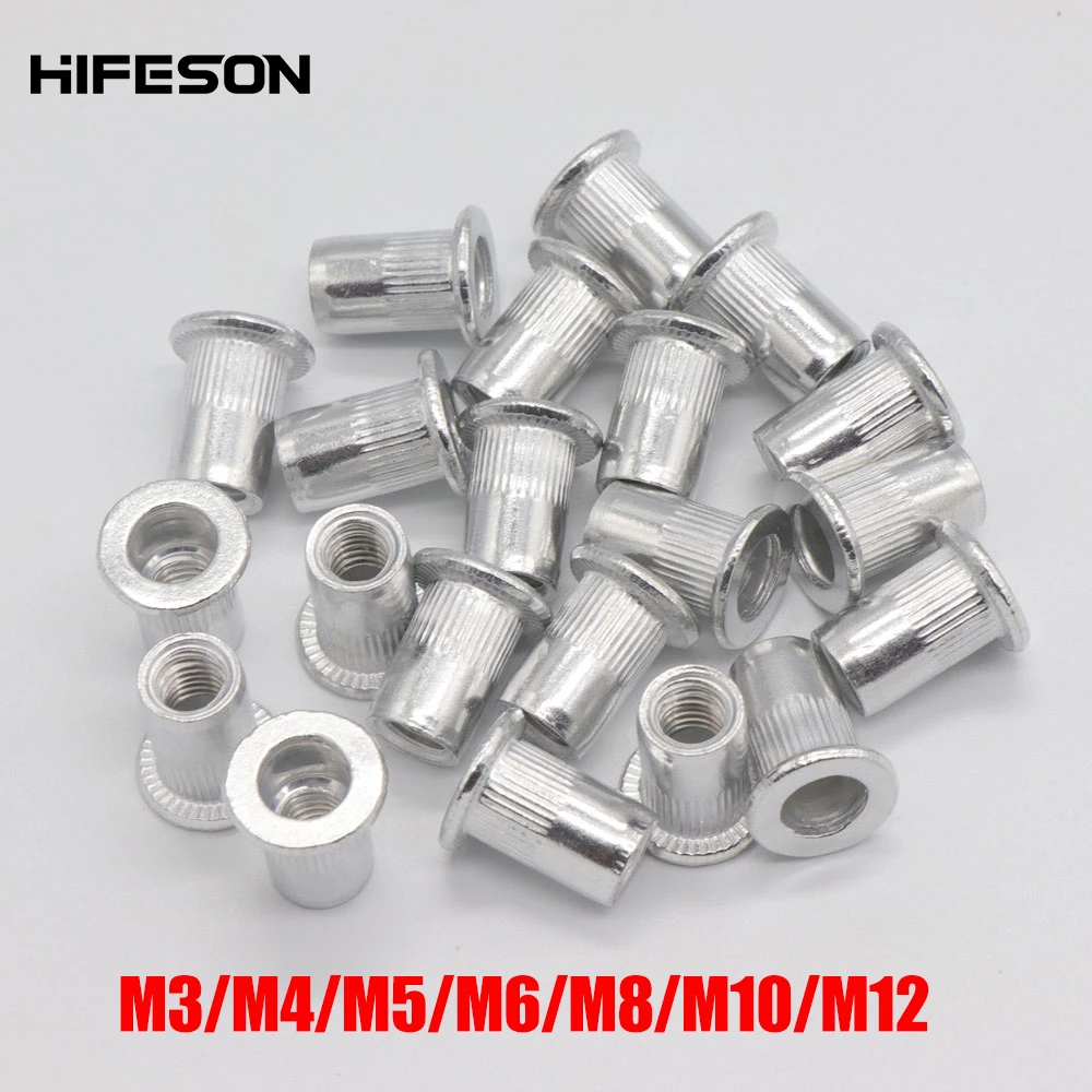 100 pcs/lot Aluminum Alloy Rivets Nuts Insert Flat Head Threaded Nut sert Cap for Riveter Riveting Nut Gun Tools
100 pcs/lot Aluminum Alloy Rivets Nuts Insert Flat Head Threaded Nut sert Cap for Riveter Riveting Nut Gun Tools