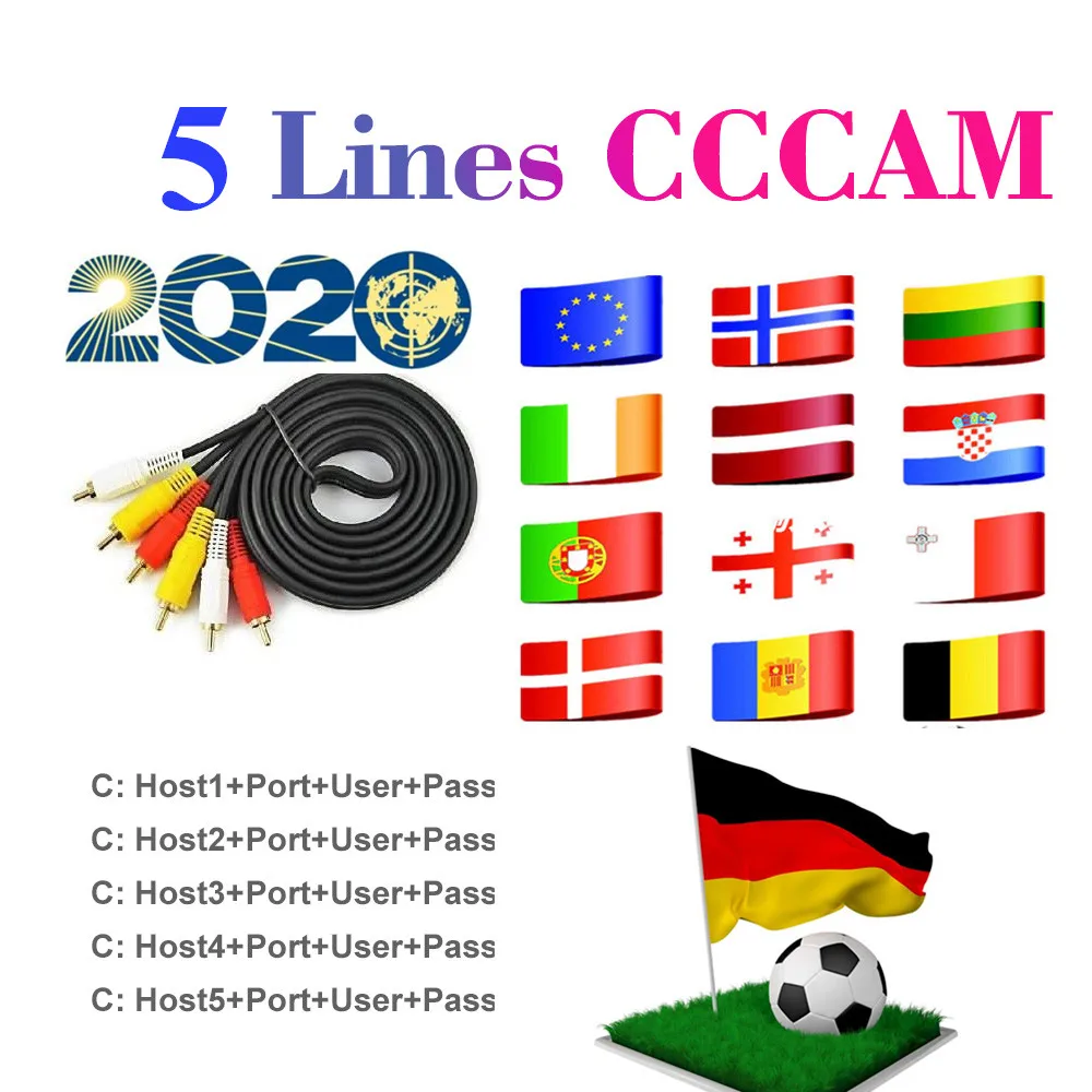 TV Receiver 5Lines CCCAM HD DVB-S2 Spain lines for Europe support TV Receiver GTmedia V8 Nova V7S V9 Freesat V7 Ccam free test
TV Receiver 5Lines CCCAM HD DVB-S2 Spain lines for Europe support TV Receiver GTmedia V8 Nova V7S V9 Freesat V7 Ccam free test