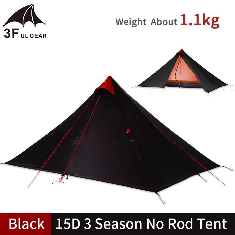 Палатка-пирамида 3F UL GEAR Ультралегкая силиконовая палатка для кемпинга на 1 5
