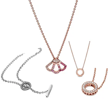 2020 New 925 Sterling Silver Pink Fan Collier Necklace Pave Circles Heart Necklace Women Pendant Necklace Jewelry gift
2020 New 925 Sterling Silver Pink Fan Collier Necklace Pave Circles Heart Necklace Women Pendant Necklace Jewelry gift