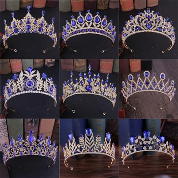 Baroque Luxury Handmade Rhinestone Bridal blue Crystal Big Crown Tiaras Diadem for Bride Headbands Wedding Hair Accessories
Baroque Luxury Handmade Rhinestone Bridal blue Crystal Big Crown Tiaras Diadem for Bride Headbands Wedding Hair Accessories