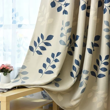 Modern Blue Printed Blackout Curtains For Living Room Bedroom Leaves Print Window Treatment Room Darkening Drapes Kitchen 
Modern Blue Printed Blackout Curtains For Living Room Bedroom Leaves Print Window Treatment Room Darkening Drapes Kitchen