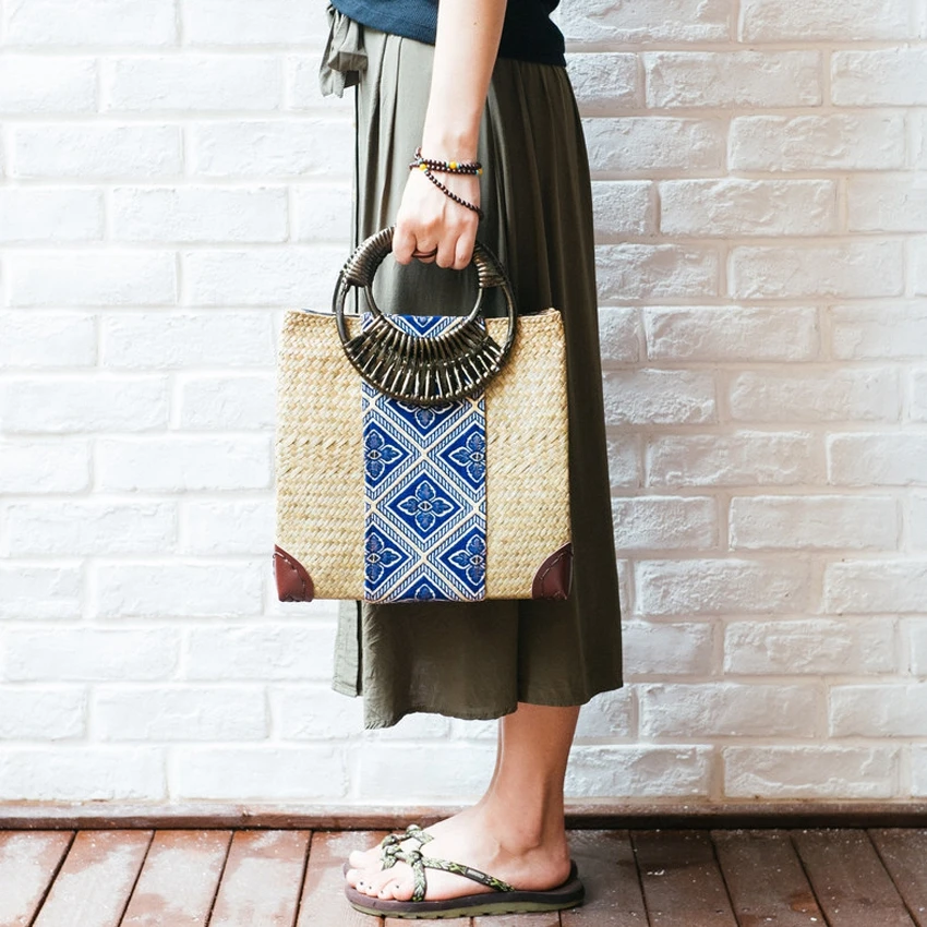 Thai version of hand care seaweed weaving package retro fashion resort beach package European and American style straw bag
Thai version of hand care seaweed weaving package retro fashion resort beach package European and American style straw bag